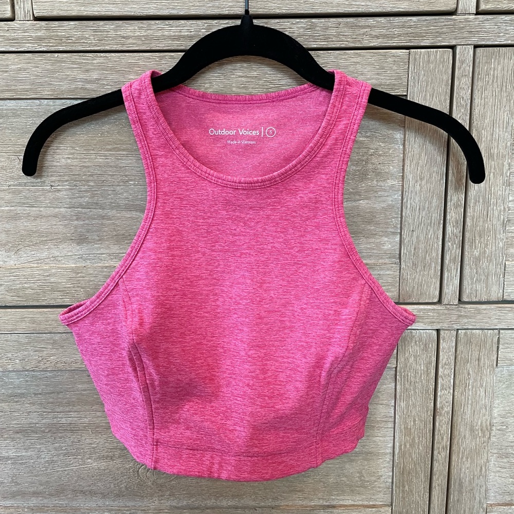 Outdoor Voices Pink Crop tank NWOT - size XS